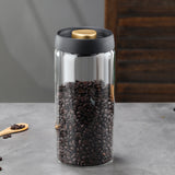 Glass Storage Containers - Storage Tin - Modern, manual vacuum storage tank made of borosilicate glass with moisture-proof lid for kitchen coffee condiments