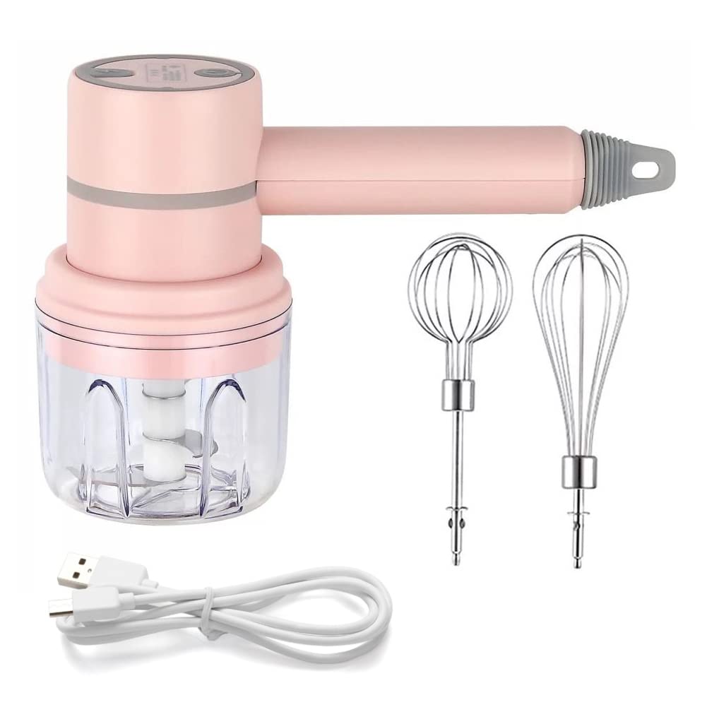 Blender Whisk - 2 in 1 Cordless Electric Blender, Portable Multifunctional Food Processor, Can Be Used to Mix Eggs, Whip Cream, Chop Garlic, Etc