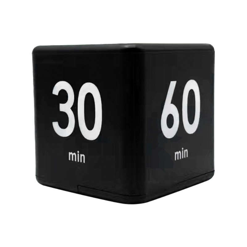Kitchen Timer - Timer - Cube Timer - Flip Timer - Digital Kitchen Timer - Pomodoro Timer - Time Management - Study Timer - Visual Timer - Kitchen Timer - Countdown - Desk Accessories - Kitchen Timers - Gravity Timer - Black - 1 Piece
