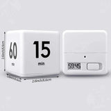 Flip Cube kitchen timer/countdown reminder with a gravity sensor, suitable for kitchens, bedrooms, offices, living rooms, and desks. It facilitates time management and offers timer options of 15, 20, 30, and 60 minutes.