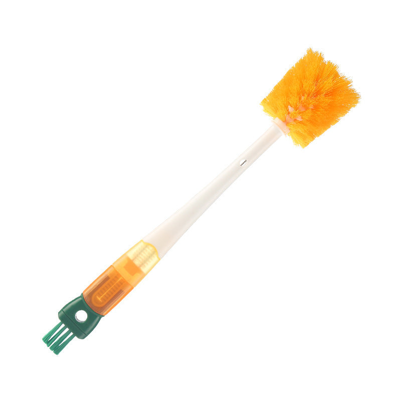 Bottle Brush - Dishwashing Brush - Straw Brush - Bottle Cleaner - Drinking Bottle - Thermos Cup - Cup Cleaner - Crevice Brush - Kitchen Accessories - Multifunctional - Orange - 1 Piece