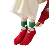 Christmas Socks Women - House Socks - Warm Winter Socks - Fluffy Socks - Christmas Gift Woman - In Christmas Ball - Slipper Socks - Soft Socks - Santa Claus - Holidays - Gift for Her - Funny Socks - Bed Socks - Red Green - One Size - 1 Piece