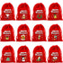 Christmas Gift Bags - Gift Bags - Advent Calendar Bags - Candy Bags - Christmas Packaging - Party Bags - With Drawstring - Reusable - Red - Santa Claus - Snowman - Reindeer - Gift Bags - Christmas Decorations - Holidays - Set of 12