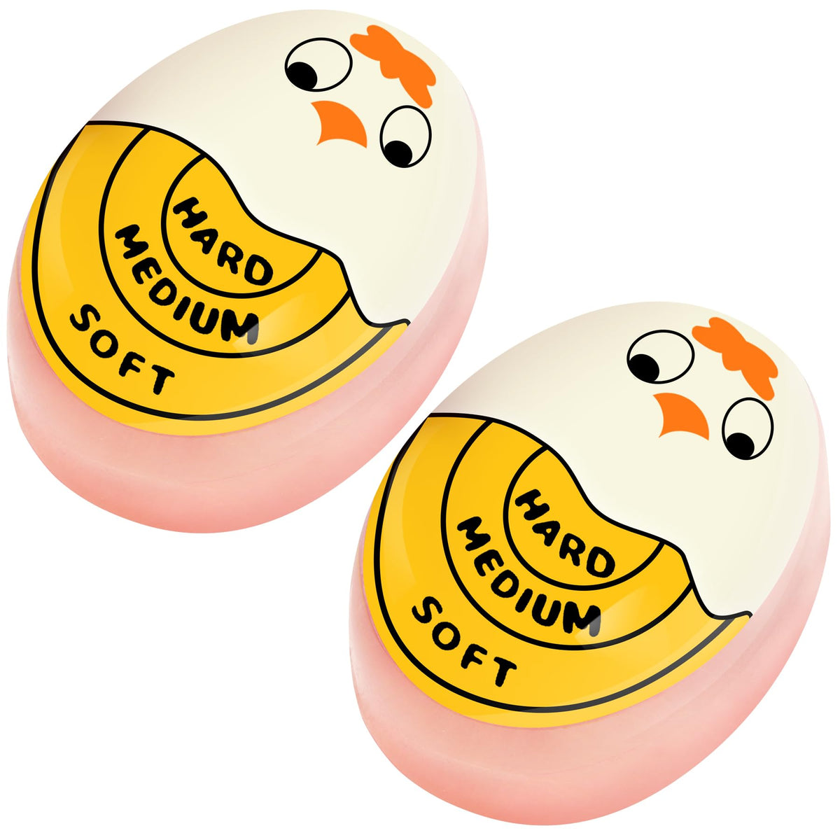 Egg Timer - Cook Along Egg Timer - Kitchen Timer - Egg Timer - Color Change Indicator - Heat Sensitive Sensor - Boil Eggs - Kitchen Gadget - Hard Medium Soft - Kitchen Accessories - Cooking Aid - Funny Gift - Pink - 2 Pieces