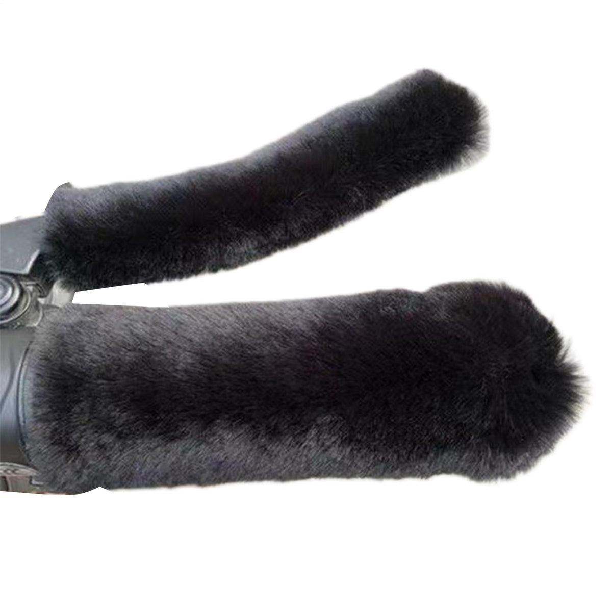 Handlebar Muffs - Hand Warmers - Motorcycle Accessories - Scooter Accessories - Handles - Brake Lever Protection - Winter - Moped - Bicycle Handlebars - Plush - Gift for Men - Soft Grip - Universal - Black - 2 Pieces