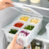 Storage box - Storage box with lid - Organizer - Food storage containers - Refrigerator organizer - Pallet - Divider pallet - Fruit bowl - Fruit basket - Ginger Organizer - 6 compartments - White - 1 piece