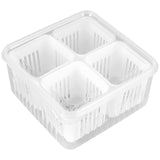 Storage box - Storage box with lid - Organizer - Food storage containers - Fridge organizer - Pallet - Divider pallet - Fruit bowl - Fruit basket - Ginger Organizer - 4 compartments - White - 1 piece