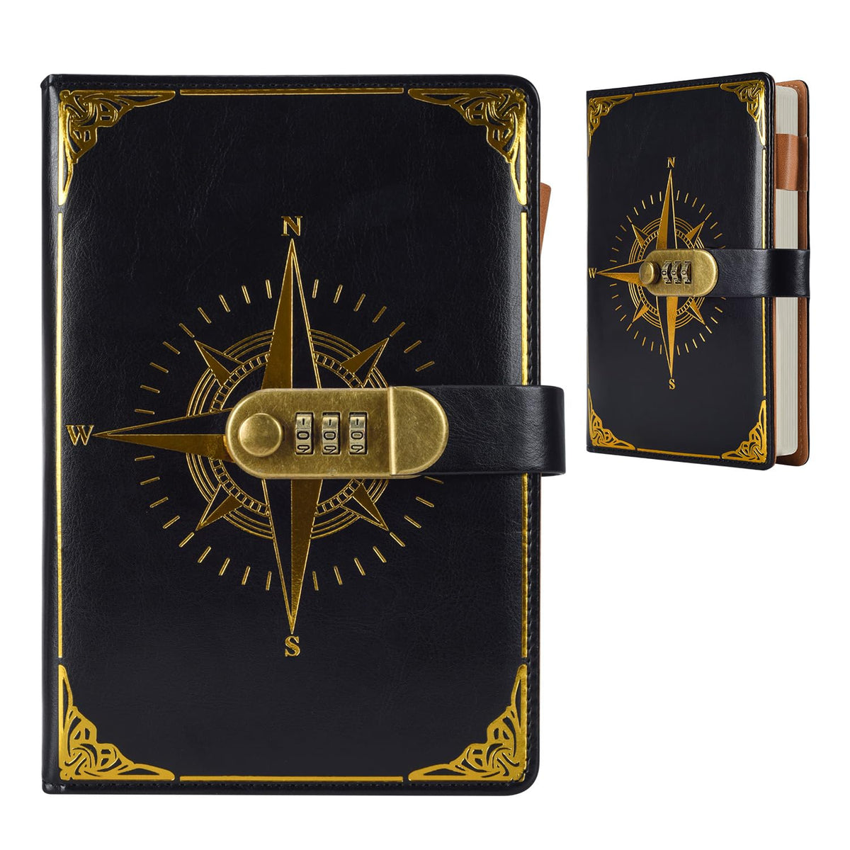 Diary - Journal - diary with lock - password book - Notebook - notebook A5 - diary for adults - books - Retro - Creative - Christmas gifts - Christmas gifts for adults - gift for women - gift for men - 1 piece