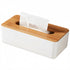 Tissue Box - Tissue Box - Tissue Holder - Tissue Box - Bamboo Lid - White - Tissue Holder - Bathroom Accessories - Toilet Organizer - Living Room Decoration - Rectangular - 1 piece
