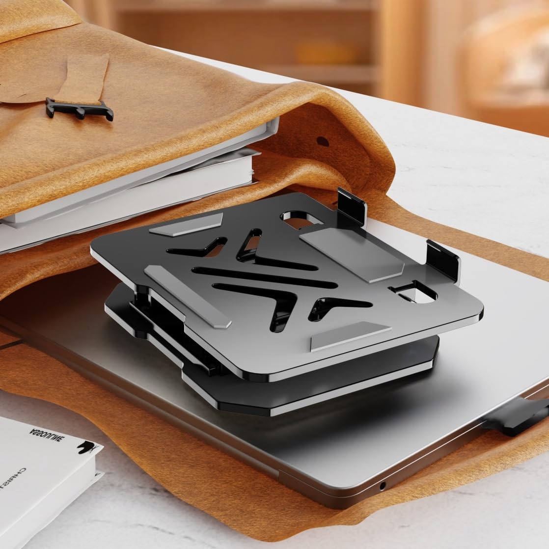 Laptop Stand - Laptop Riser - Desk Accessories - Notebook Stand - Laptop Holder - Office Supplies - Ergonomic Stand - Folding Stand - Laptop Support - Ventilation Stand - Black - 1 piece
