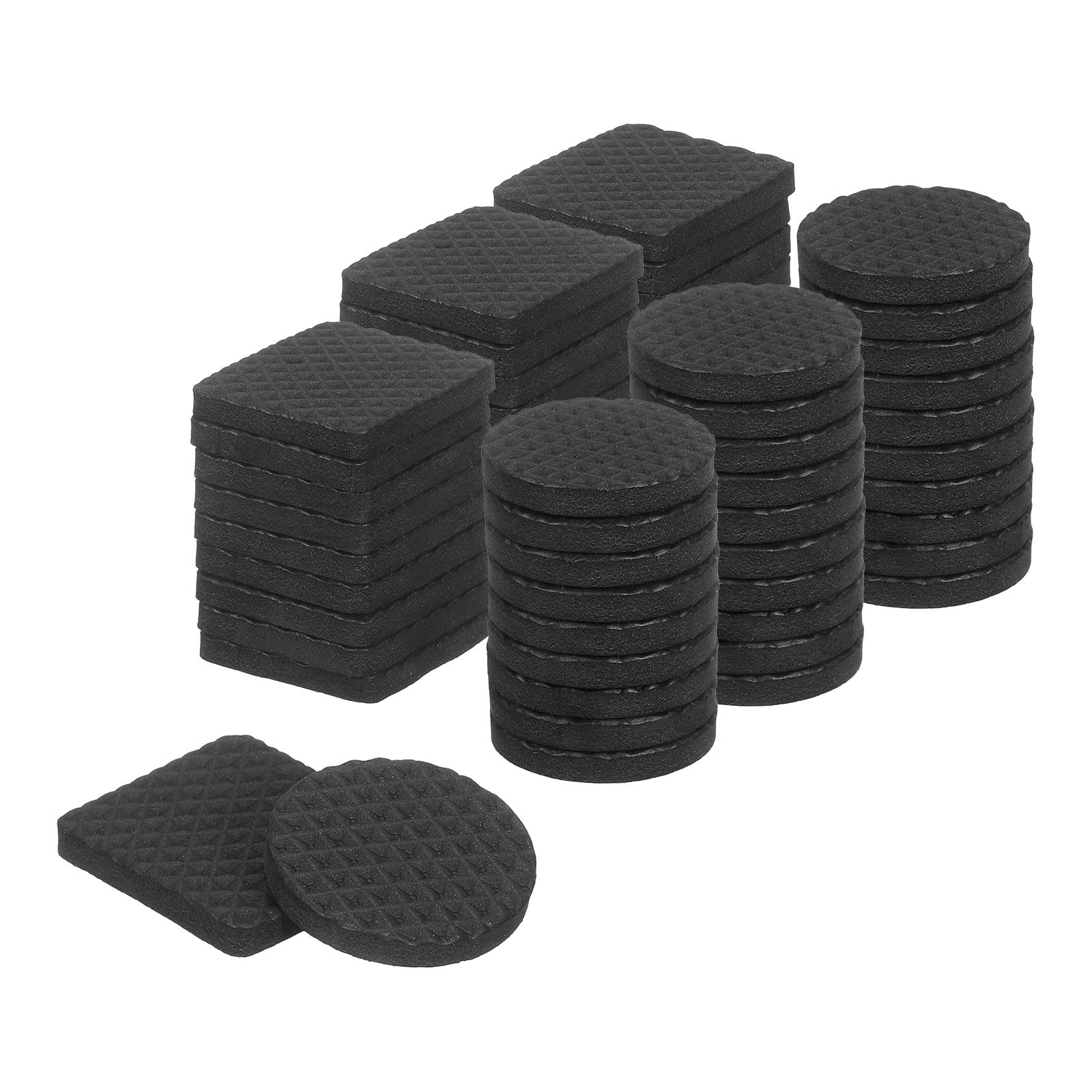 Floor protectors - Felt pads - Anti-slip - Chair caps - Chair leg protectors - Furniture felt - Rubber feet - Furniture glides - Felt pads for chairs - Self-adhesive felt pads - Black - 72 pieces