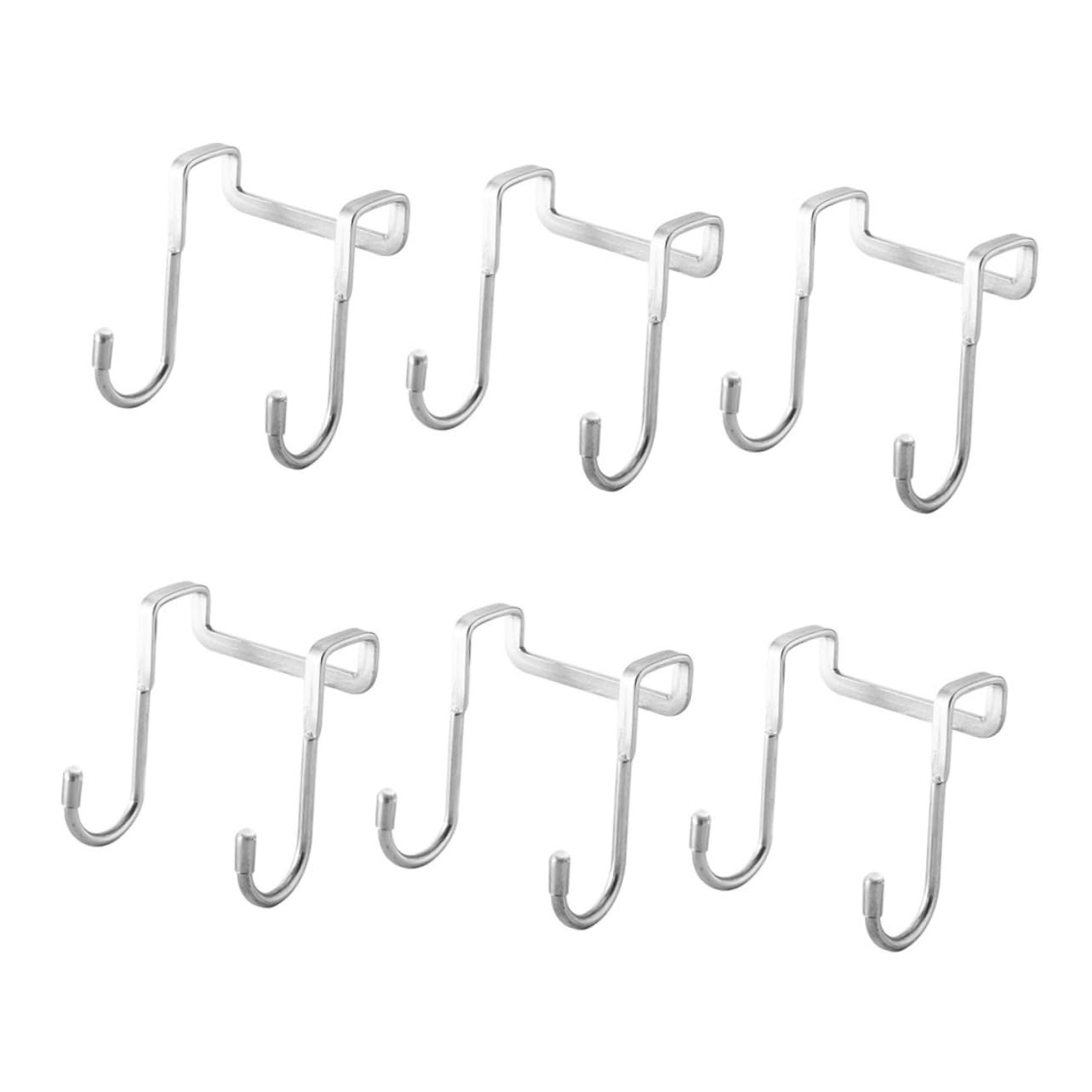 Door Hook - Coat Rack - Door Hanger - Towel Hook - Bathroom Accessories - Kitchen Accessories - Clothes Hook - Hanging Hooks - Door Coat Rack - Stainless Steel Hooks - No Drilling - Stainless Steel - 6 Pieces