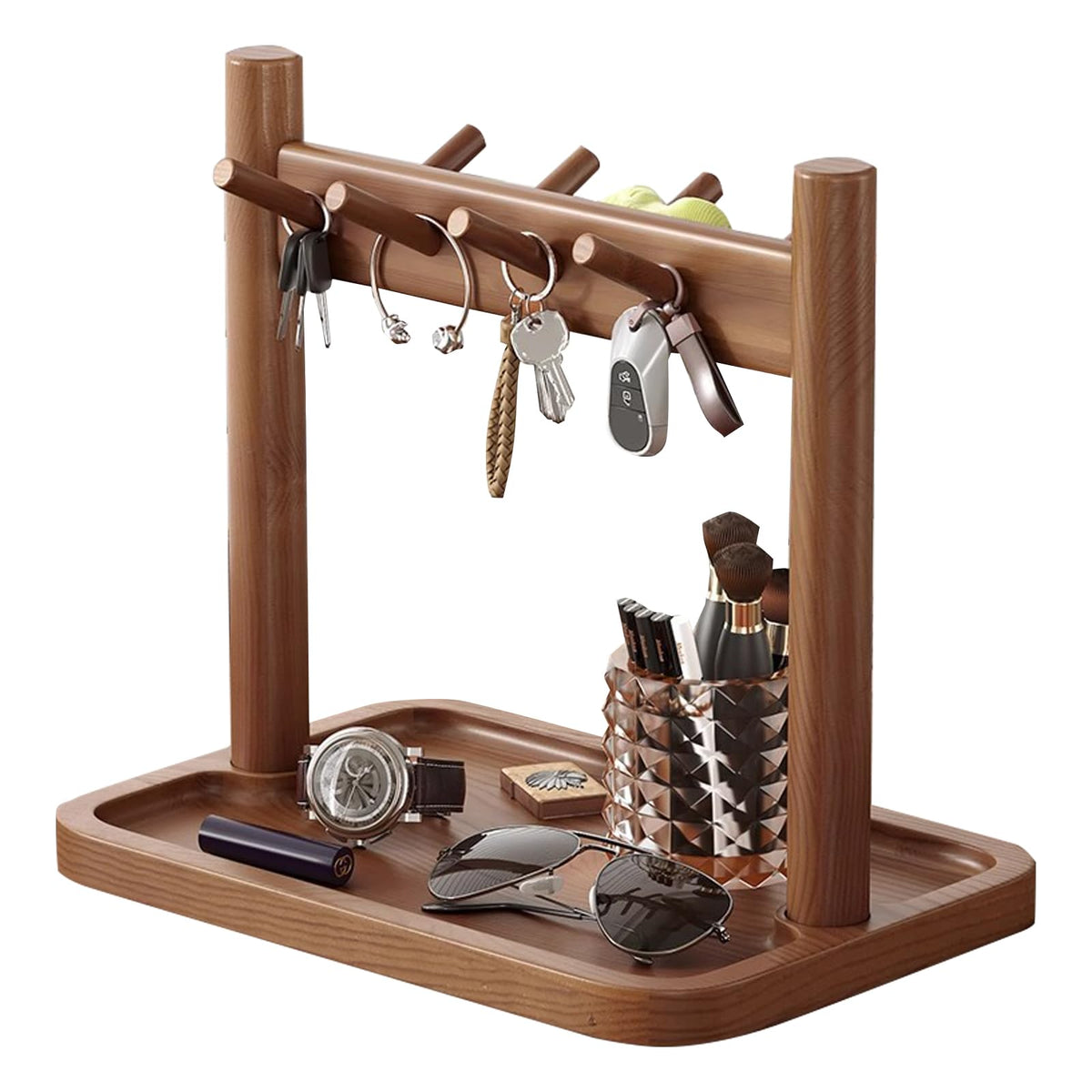 Key holder - Wooden organizer - Key rack - Jewelry holder - Desk organizer - Key tray - Storage tray - Necklace holder - Hall organizer - Home accessories - Jewelry rack - Storage - Display - 1 piece
