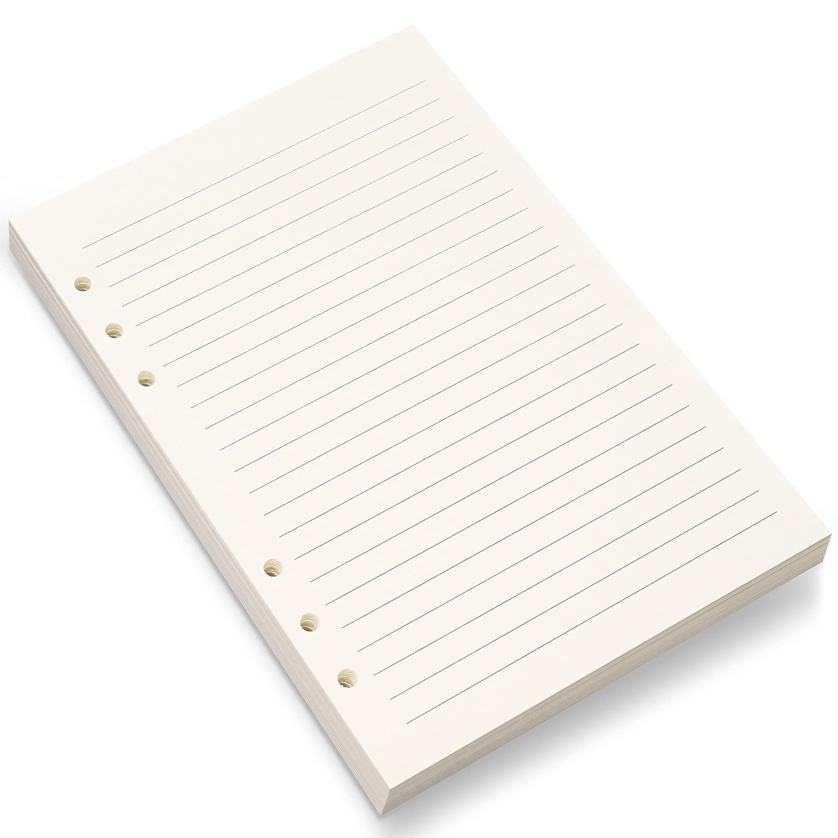 Refill A5 lined - Ring binder paper - Agenda refill - Notebook paper - Loose-leaf paper - School supplies - Office supplies - Writing pad - Notepad - 6 rings - Notepad - Agenda paper - 80 sheets