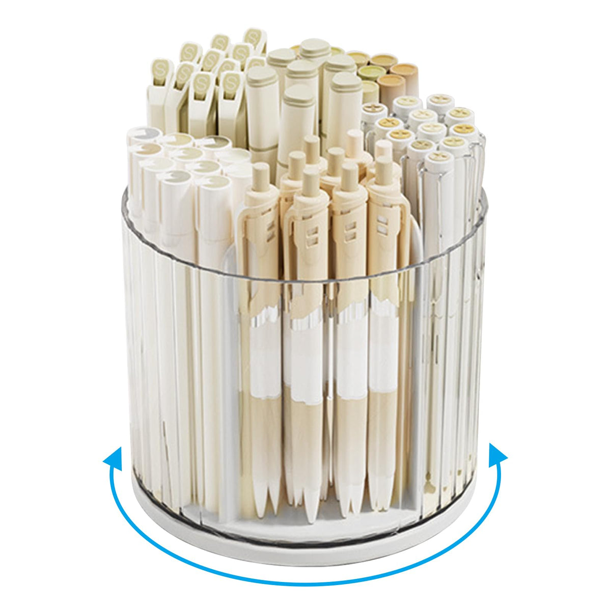 Pen tray - Desk organizer - Make up organizer - Lipstick holder - Brush holder - Office supplies - Cosmetics organizer - Bathroom organizer - Desk accessories - Desk organizer - Rotating organizer - Storage box - White - 1 piece