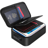 Document Organizer - Storage Bag with Combination Lock - Travel Folder - Documents - Passport Holder - Office Supplies - Security Bag - Water-Repellent - Tablet Storage - Administration - Holiday Accessories - Briefcase - Black - 1 Piece