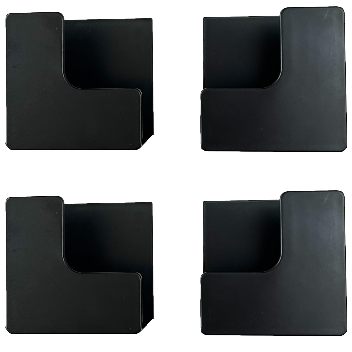Self-adhesive Wall Hooks - Scale Holder - Wall Bracket Without Drilling - Bathroom Accessories - Universal Wall Hooks - Tablet Holder Wall - Kitchen Organizer - Storage System - Towel Hooks - Strong Adhesive - Black - 4 Pieces