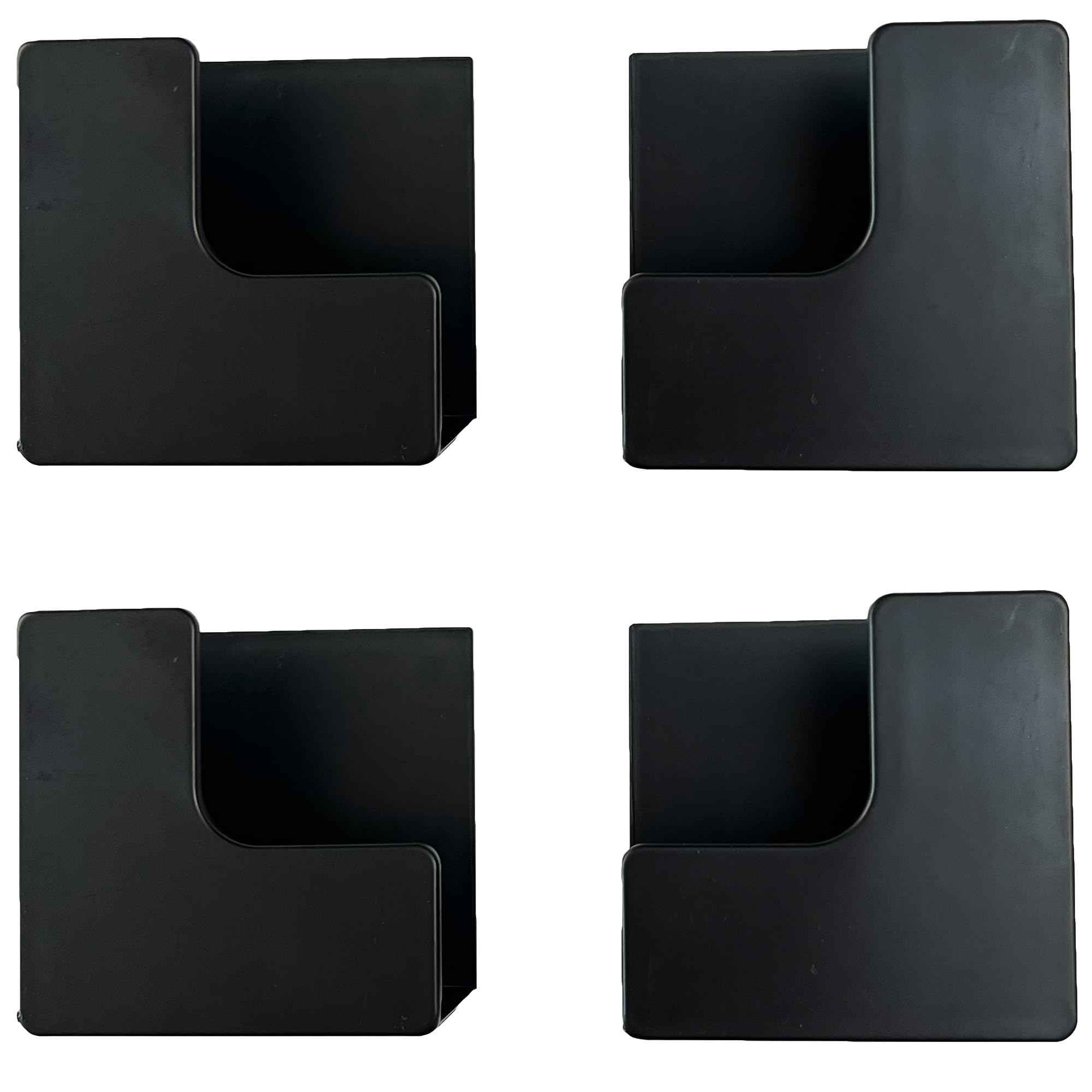 Self-adhesive Wall Hooks - Scale Holder - Wall Bracket Without Drilling - Bathroom Accessories - Universal Wall Hooks - Tablet Holder Wall - Kitchen Organizer - Storage System - Towel Hooks - Strong Adhesive - Black - 4 Pieces