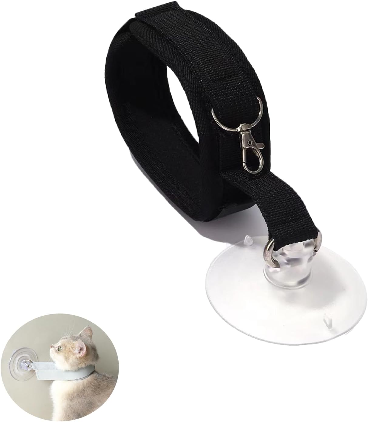 Dog leash - Cat leash - Coat care - Dog accessories - Cat accessories - Grooming table - Pet supplies - Grooming set - Bath - Shower - Suction cup - Safety leash - Collar - Dogs - Cats - Pet shop - Black - 2 pieces