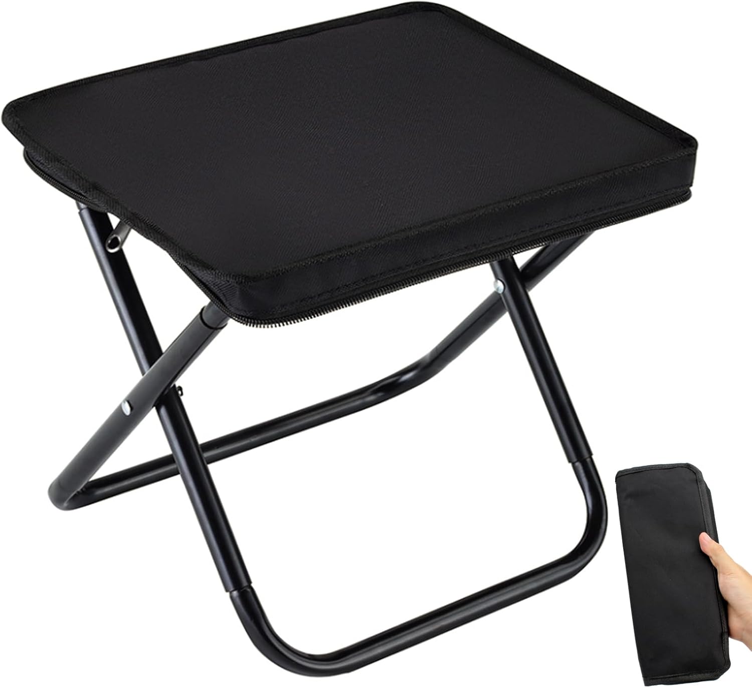 Camping Chair - Folding Chair - Fishing Chair - Camping Stool - Foldable Chair - Festival Chair - Folding Stool - Beach Chair - Hiking Stool - Outdoor - Picnic - Travel Chair - Lightweight - Portable - Foldable - With Storage Bag - Black - 1 Piece