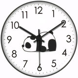 Wall Clock - Clock - Silent Wall Clock - Wall Clock - Analog Clock - Living Room Wall Clock - Bedroom Clock - Panda Design - Animal Motif - Modern Interior - Silent - Not Ticking - Wall Decoration - Office - Kitchen - Black and White - 1 Piece