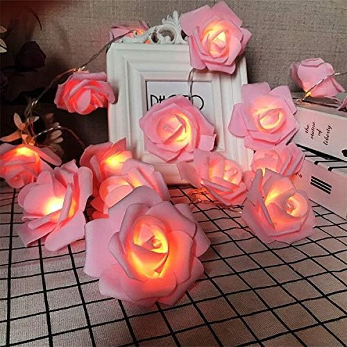 Rose Fairy Lights - Indoor Mood Lighting - Bedroom Decoration - LED Lights - Artificial Flowers - Wedding Decoration - Window Decoration - Valentine's Day Gift - Fairy Lights - Home Accessories - Party Lighting - Pink - 1 Piece