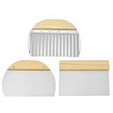 Dough Scraper - Dough Cutter - Ribbed Knife - Dough Cutter - Baking Utensils - Potato Cutter - Golf Knife - Baker's Knife - Pizza Cutter - Dough Knife - Kitchen Aid - Baking Utensils - Vegetable Cutter - Pizza Knife - Silver and Wood - 3 Pieces