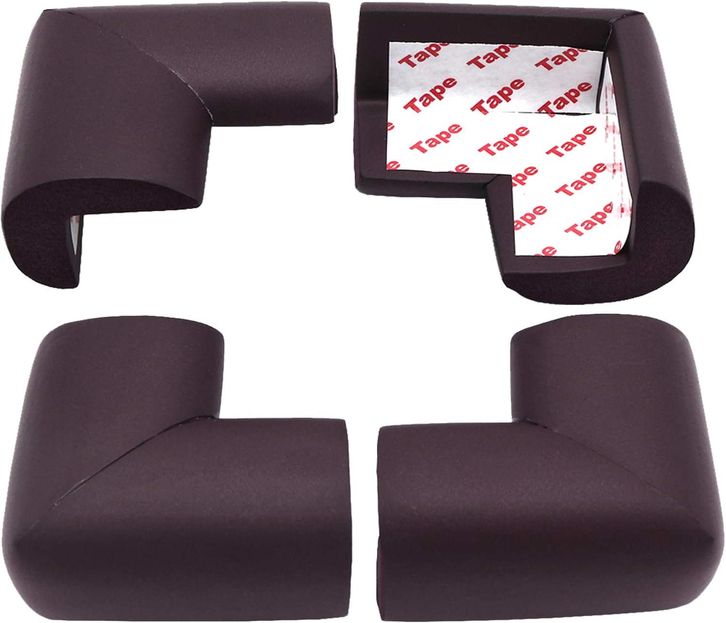 Corner protectors - Table corners - Furniture bumpers - Table protector - Protective corners - Furniture protectors - Bumper pads - Wall protector - Door stopper - Foam rubber bumper strips - Self-adhesive table edge - Universal corners - Brown - 12 piece