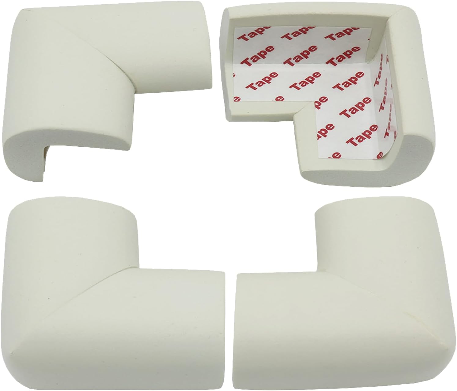 Corner Protectors - Table Corners - Furniture Bumpers - Table Protector - Corner Protectors - Furniture Protectors - Bumper Pads - Wall Protector - Door Stopper - Foam Rubber Bumper Strips - Self-Adhesive Table Edge - Universal Corners - Cream White - 12 