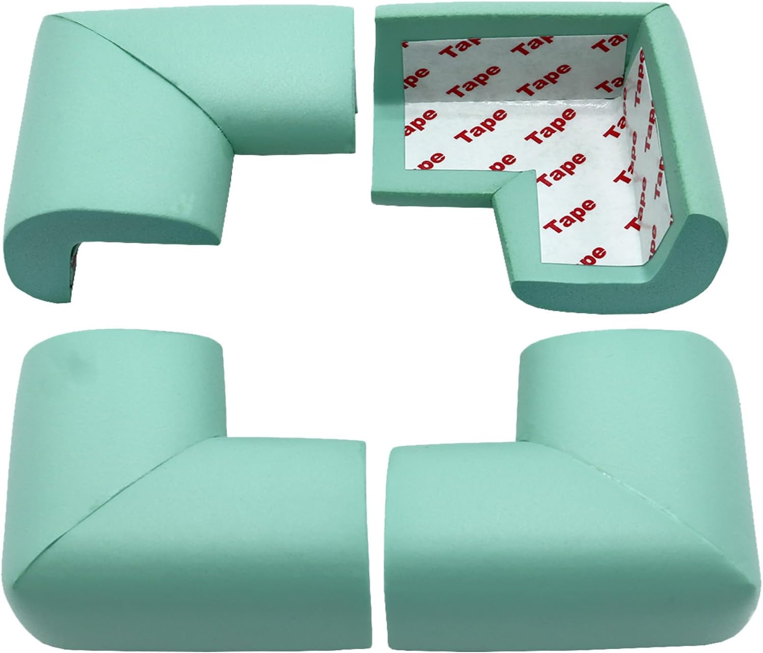 Corner protectors - Table corners - Furniture bumpers - Table protector - Protective corners - Furniture protectors - Bumper pads - Wall protector - Door stopper - Foam rubber bumper strips - Self-adhesive table edge - Universal corners - Mint green - 12 