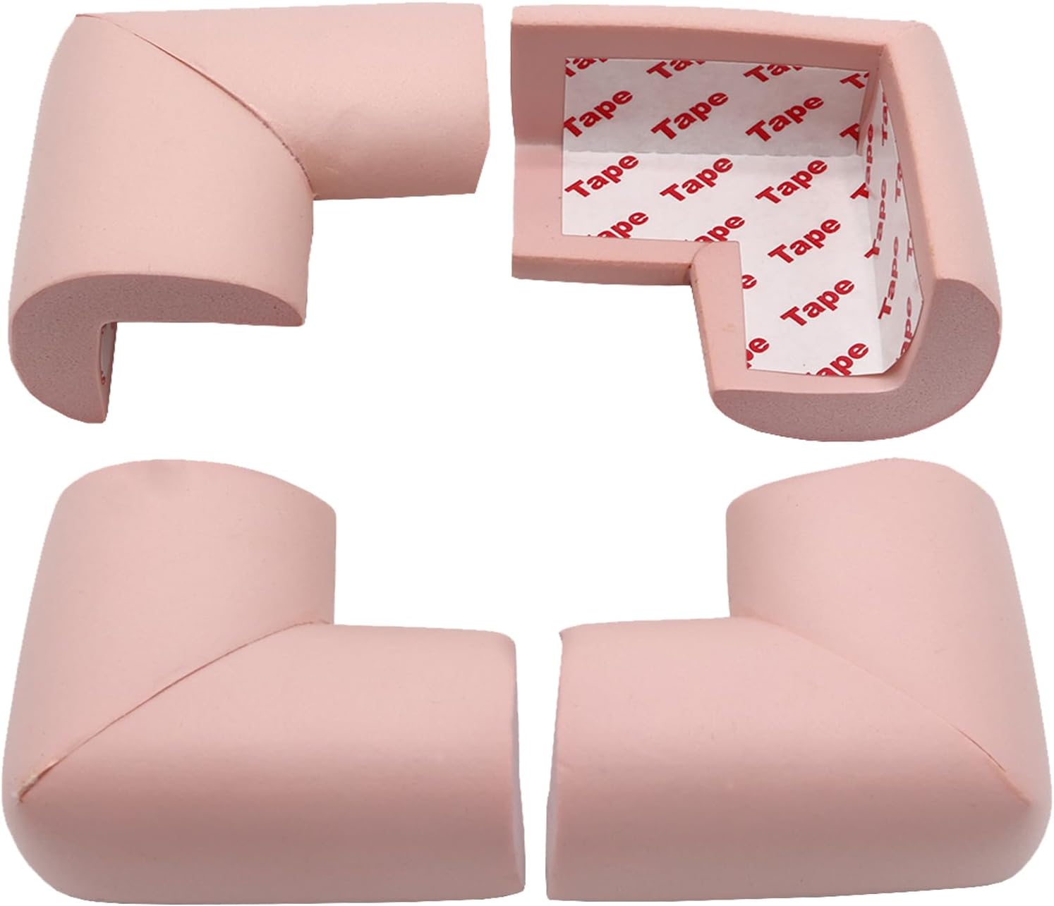 Corner protectors - Table corners - Furniture bumpers - Table protector - Protective corners - Furniture protectors - Bumper pads - Wall protector - Door stopper - Foam rubber bumper strips - Self-adhesive table edge - Universal corners - Pink - 12 pieces