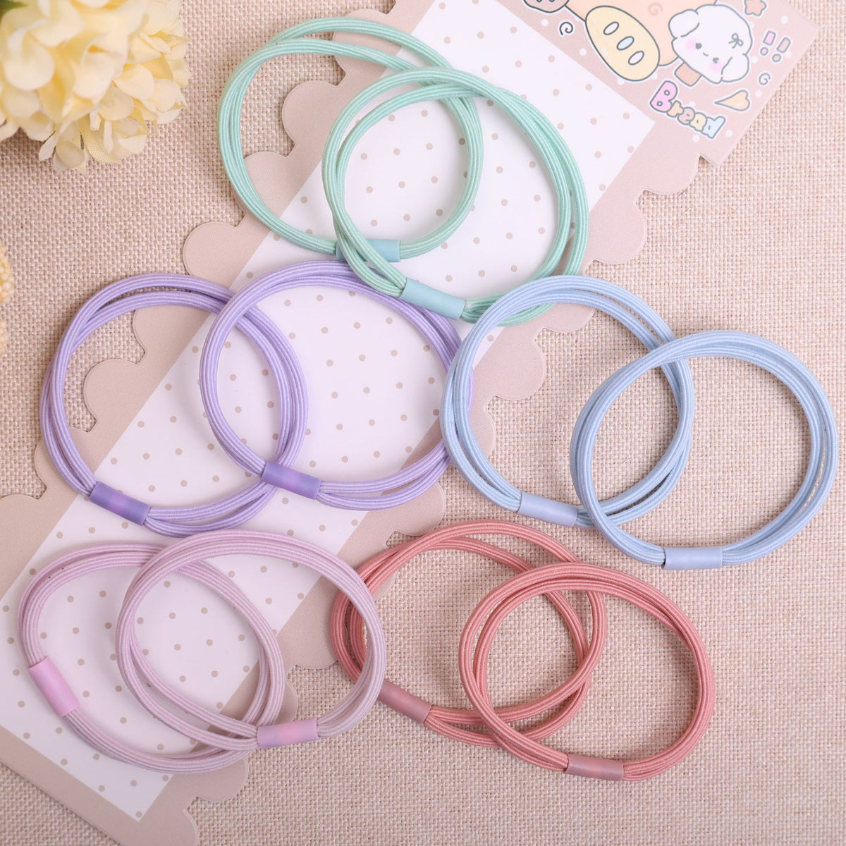 Hair Elastics - Hair Elastics - Hair Accessories - Elastics - Hairbands - Ponytail - Bun - Hair Fashion - Hair Styling - Women - Women - Without Metal - Sports - Fitness - Yoga - Running - Green, Blue, Pink & Purple - 50 Pieces