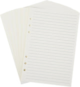 Notebook Refill A5 - Ring Binder Paper 6 Holes - Agenda Refill - Bullet Journal Paper - Refillable Notepad - Writing Paper - Planner Inserts - Office Supplies - School Supplies - Study Notes -Lined Paper - White - [数量] Pieces