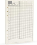 Notebook Refill A5 - Ring Binder Paper 6 Holes - Agenda Refill - Bullet Journal Paper - Refillable Notepad - Writing Paper - Planner Inserts - Office Supplies - School Supplies - Calendar Overview -Weekly planner agenda - white - pack of 5