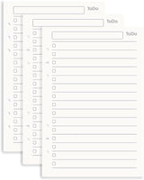 Notebook Refill A5 - Ring Binder Paper 6 Holes - Agenda Refill - Bullet Journal Paper - Refillable Notepad - Writing Paper - Planner Inserts - Office Supplies - School Supplies - To-Do List Check-Off -To Do List - White - 5 Pieces