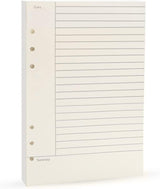 Notebook Refill A5 - Ring Binder Paper 6 Holes - Agenda Refill - Bullet Journal Paper - Refillable Notepad - Writing Paper - Planner Inserts - Office Supplies - School Supplies - Summary Making -Cornell Method - White - 5 Pieces