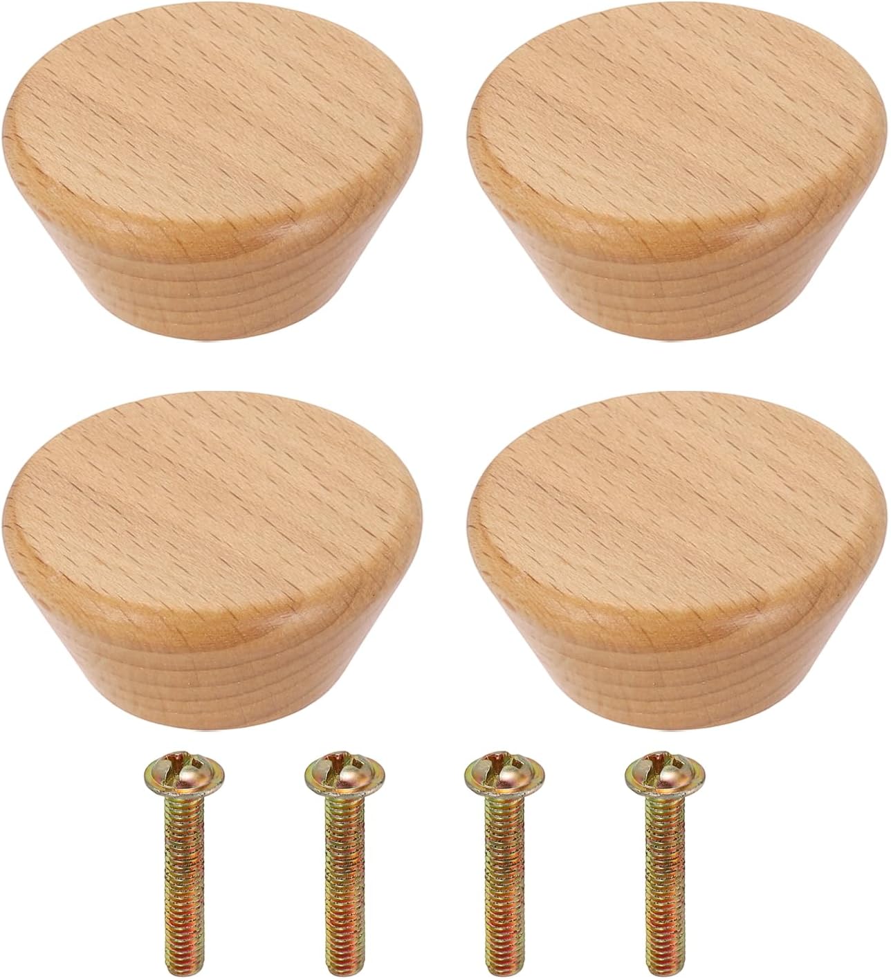 Furniture knobs - Drawer knobs - Cabinet knobs - Furniture handles - Kitchen handles - Door handles - Cabinet handles - Furniture fittings - Kitchen fittings - Handles - Beech wood - Wood - Wooden - Scandinavian - Round - Design - Natural - Beech - Set of