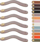 Leather Handles - Furniture Handles - Kitchen Handles - Door Handles - Cabinet Handles - Drawer Knobs - Furniture Hardware - Kitchen Hardware - Handles - Leather - Leather - Kitchen Renovation - Industrial - Brass - Knobs - Loops - Loop - Nude - Set of 6