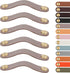 Leather Handles - Furniture Handles - Kitchen Handles - Door Handles - Cabinet Handles - Drawer Knobs - Furniture Hardware - Kitchen Hardware - Handles - Leather - Leather - Kitchen Renovation - Industrial - Brass - Pitch 128mm - Handles - Nude - Set of 6