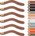 Leather Handles - Furniture Handles - Kitchen Handles - Door Handles - Cabinet Handles - Drawer Knobs - Furniture Hardware - Kitchen Hardware - Handles - Leather - Leather - Kitchen Renovation - Industrial - Brass - Knobs - Loops - Loop - Caramel - Set of
