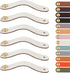 Leather Handles - Furniture Handles - Kitchen Handles - Door Handles - Cabinet Handles - Drawer Knobs - Furniture Hardware - Kitchen Hardware - Handles - Leather - Leather - Kitchen Renovation - Scandinavian - Brass - Knobs - Loops - Loop - Ivory - Set of