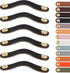 Leather Handles - Furniture Handles - Kitchen Handles - Door Handles - Cabinet Handles - Drawer Knobs - Furniture Hardware - Kitchen Hardware - Handles - Leather - Leather - Kitchen Renovation - Industrial - Brass - Pitch 128mm - Handles - Black - Set of 