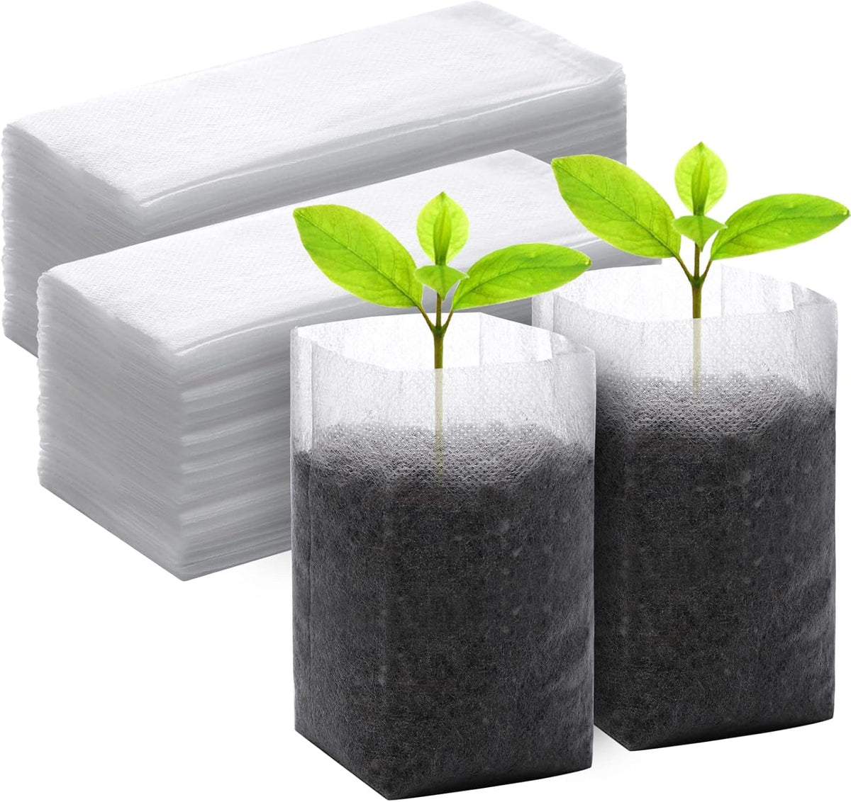 Grow Bags - Gardening - Grow Pots - Vegetable Garden - Seedlings - Plant Bags - Non-woven Grow Bags - Growing Set - Breathable Fleece - Plant Pots - Garden - Sowing - Cuttings - Vegetables - Fruit - Plant Bag - Vegetable Gardening - Sustainable - White - 