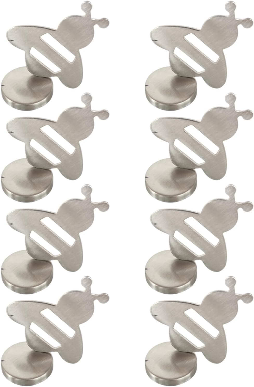 Tablecloth clips - Tablecloth weights - Magnetic clips - Tablecloth holder - Garden accessories - Picnic accessories - Windstopper tablecloth - Table accessories - Outdoor dining - Magnetic weight - Bee design - Silver - 8 pieces