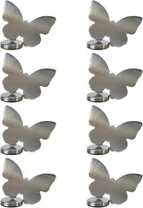 Tablecloth clips - Tablecloth weights - Magnetic clips - Tablecloth holder - Garden accessories - Picnic accessories - Windstopper tablecloth - Table accessories - Outdoor dining - Magnetic weight - Butterfly design - Silver - 8 pieces