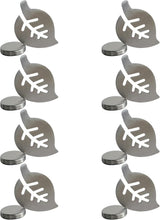 Tablecloth clips - Tablecloth weights - Magnetic clips - Tablecloth holder - Garden accessories - Picnic accessories - Windstopper tablecloth - Table accessories - Outdoor dining - Magnetic weight - Leaf design - Silver - 8 pieces