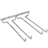 Hanging Glass Holder 2 Row Chrome Stemware Rack Under Shelf