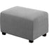 Square Ottoman Cover Soft Jacquard Stretch Footstool Cover Light Gray, Size S