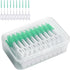 200 Pcs Interdental Floss Sticks Soft Silicone Toothbrush Green
