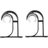 2 Pcs Curtain Rod Brackets Zinc Alloy Wall Ceiling Mount White